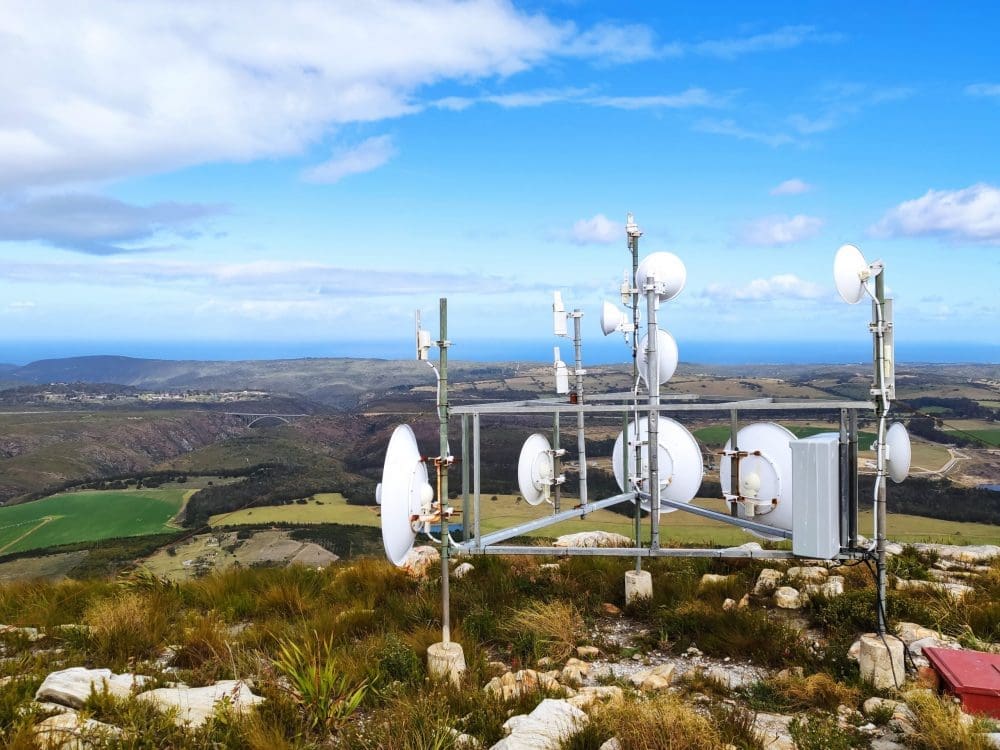 Telecoms tower on hill