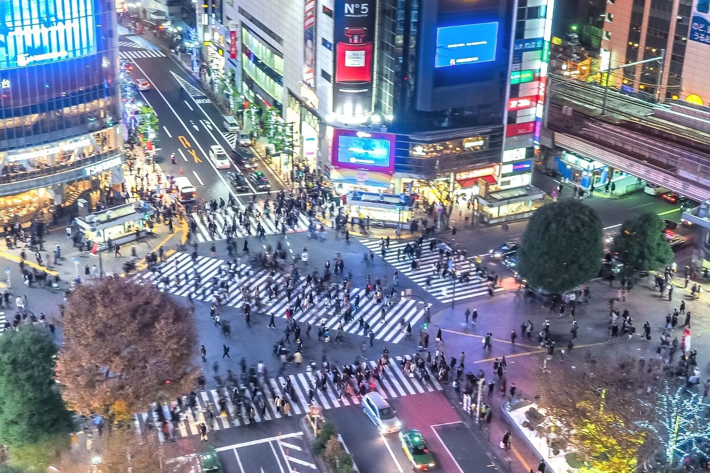 Busy street in city